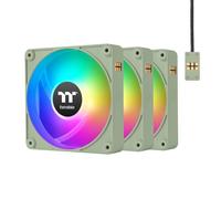 Thermaltake CT140 EX ARGB Sync Ventilateur de refroidissement pour PC Vert matcha (lot de 3 ventilateurs), connexion magnétique, synchronisation de carte mère 5 V, 16,8 millions de couleurs, 9 LED