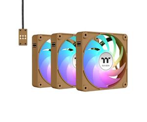 Thermaltake CT140 EX Lot de 3 ventilateurs de refroidissement ARGB Sync pour PC, 500~1800 tr/min, 5 V Mobo Sync, 16,8 millions de couleurs 9 LED, connecteurs MagForce 2.0, roulement hydraulique