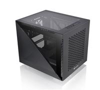 Thermaltake Divider 200 TG - Micro boîtier - micro ATX - panneau latéral fenêtré (verre trempé) - pas d'alimentation (PS/2) - noir - USB/Audio