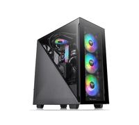 Thermaltake Divider 300 TG Noir - Boîtier PC Midi Tower ATX/micro ATX/Mini-ITX, 2x3.5", 5x2.5", Vent 1x120mm, USB 3.2, Refroidissement liquide 360mm, SPCC