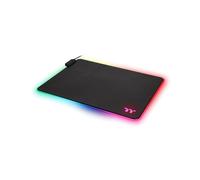 Thermaltake GMP-LVT-RGBHMS-01 Tapis de Souris Gaming Noir 370x290x4mm, Rétroéclairage RGB, Alimentation USB, Base Antidérapante