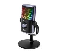 Thermaltake GSG-GSF-MCMTBK-01 GS50 RGB USB Microphone à condensateur pour jeux, streaming et Ppodcast, audio 24 bits avec échantillonnage jusqu'à 96 kHz