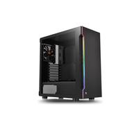 Thermaltake H200 TG RGB Boîtier PC Midi Tower Noir, ATX/micro ATX/Mini-ITX, 2x3.5", 3x2.5", 1x120mm avant, USB 3.2 Gen 1, Verre Trempé
