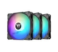 Thermaltake LE120 ARGB PWM Lot de 3 ventilateurs PWM contrôlés par PWM 500~1500 tr/min, synchronisation de carte mère 5 V, 16,8 millions de couleurs, 9 LED adressables, flux d'air 66,1 CFM,
