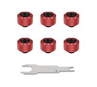 Thermaltake Pacific Red Lot de 6 Joints toriques intégrés C-Pro G1/4 PETG 16 mm OD Lot de 6 raccords à Compression CL-W209-CU00RE-B