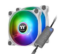 Thermaltake Pure Duo CL-F098-PL14SW-B Ventilateur de radiateur avec 2 anneaux lumineux et 18 LED adressables et 9 pales, couleur RVB RVB 5 V ARGB
