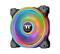 Thermaltake Riing 088-PL12SW-C Quad 120 mm 16,8 millions de couleurs RVB (Alexa, Razer Chroma) Logiciel 4 anneaux lumineux 54 LED adressables 9 pales Boîtier de roulement hydraulique/ventilateur