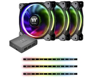 Thermaltake Riing Plus 12 RGB Kit Ventilateur pour PC noir, RVB (l x H x P) 120 x 120 x 25 mm avec éclairage LED
