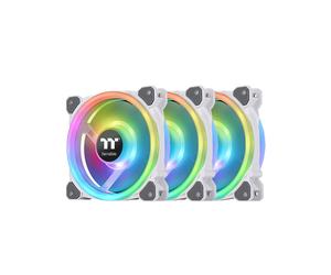 Thermaltake Riing Trio 12 RGB Ventilateur Radiateur 120mm Blanc, 500-1500 RPM, 41.13 CFM, Roulement Hydraulique, éclairage RGB, 9-Pin 126-PL12SW-A