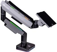 Thermaltake Support d'écran GEA Single RGB Gaming Monitor Arm Black 1 Écran(s) 124,5 cm (49\ ) gris, noir