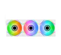Thermaltake SWAFAN 140 EX INFINITY ARGB Sync Pack de 3 ventilateurs PC ARGB MagForce 2.0 Connexion magnétique Double miroir Infini 3 pales + 3 pales inversées Blanc 140 mm