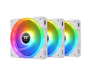 Thermaltake SWAFAN EX 12 Lot de 3 ventilateurs de refroidissement pour PC RVB 500~2000 tr/min, connexion magnétique, pales réversibles, contrôleur inclus 161-PL12SW-A