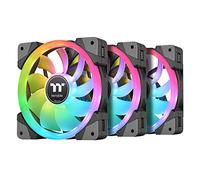 Thermaltake SWAFAN EX 14 RGB Lot de 3 ventilateurs de refroidissement PC 500~2000 tr/min, connexion magnétique, pales réversibles, contrôleur inclus 144-PL14SW-A, 140 mm, noir