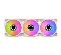 Thermaltake SWAFAN Infinity EX12 Snow Wood ARGB Sync Ventilateurs PC 120 mm, Pack de 3, Fixation Magnétique MagForce 2.0, Doubles Miroirs Infinity, Pales de Ventilateur Interchangeables, Blanc