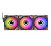 Thermaltake SWAFAN Infinity EX12 Wood ARGB Sync, Pack de 3, Ventilateurs ARGB PC, Fixation magnétique MagForce 2.0, Doubles miroirs Infinity, Pales de Ventilateur interchangeables,