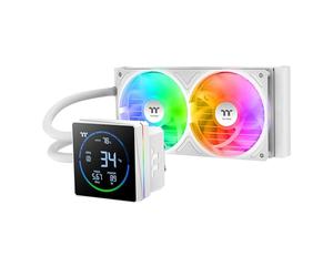 Thermaltake TH240-S V3 ARGB CPU Liquid Cooler; Intel/AMD; 1x240mm 500~2500rpm Single Frame ARGB Fan; 4.9 "Segment Code LCD; Tête de pompe rotative; Logiciel LCD segmenté TT; Neige ; CL-W471-PL12SW-A