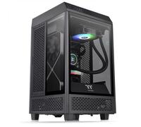 Thermaltake The Tower 100 - Tour - mini ITX - panneau latéral fenêtré (verre trempé) - pas d'alimentation (PS/2) - noir - USB/Audio