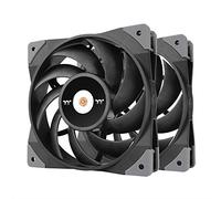 Thermaltake TOUGHFAN CL-F085-PL14BL-A Lot de 2 ventilateurs circulaires PWM haute pression statique contrôlée 500~2000 tr/min 140 mm avec système de montage anti-vibrations Noir