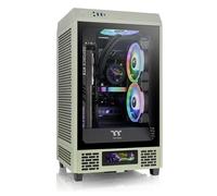 mini-tour Thermaltake The Tower 200 Boîtier PC vert clair 2 ventilateurs pré-installés, fenêtre latérale, filtre anti-poussière