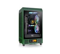 Thermaltake Tower 200 Mini Tower Vert - Boîtier PC Mini-ITX, 2x 3.5", 4x 2.5", Vent. 1x140mm arrière/1x140mm supérieur, USB 3.2, verre trempé