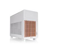 Thermaltake Boîtier Micro ATX TR200 WS — Panneau bois, USB 3.2 Type‑C, 2x USB 3.0, 120mm, Blanc