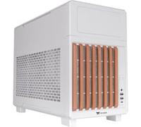 Thermaltake Boîtier Micro ATX TR200 WS — Panneau bois, USB 3.2 Type‑C, 2x USB 3.0, 120mm, Blanc