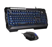 Thermaltake TT Esports Commander Combo V2 Clavier de Jeu et Souris de Jeu avec 2500 DPI, rétroéclairage 3 Couleurs et Effet d'éclairage, cm-CMC-WLXXMB-US
