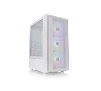 Thermaltake Boîtier PC S200 TG ARGB – ATX/Micro-ATX, 3x120mm A-RGB, Verre trempé, Blanc