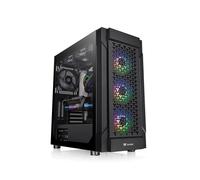 Thermaltake Boîtier PC Versa T27 TG ARGB CA-1W2-00M1WN-01 Noir – 3 ventilateurs ARGB, verre trempé