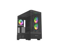 Thermaltake View 290 TG ARGB Black | ATX PC Gehäuse | Showcase Design | Tempered-Glass Front | ARGB Lüfter | AIO/Wasserkühlung Support | sehr leiser Airflow | Hidden-Connector | USB 3.0