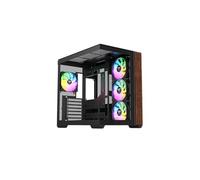 Thermaltake View 380 XL WS ARGB Boîtier PC Gamer Mid Tower ATX, Châssis Double Chambre avec Accents en Bois, Compatible Motherboard Hidden-Connector, 4 Ventilateurs Revers/Standard ARGB Lite, Noir