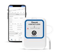 ThermElc TE-B2 ET Bluetooth Enregistreur de température avec sonde externe,conforme à la norme EN12830,rapport PDF/CSV,calcul MKT, enregistreur sans fil réutilisable pour essais cliniques laboratoire