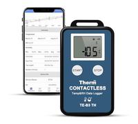 ThermElc TE-B3 Enregistreur de données de température et d'humidité Bluetooth, moniteur sans fil longue portée de 300 m, 32,000 points, écran LCD, rapports PDF&CSV, capteur professionnel data logger