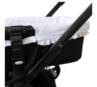Thermikoa Housse de nacelle universelle pour bébé en bambou avec volants en coton respirant Intérieur effet nacelle plus propre et confortable