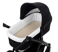 Thermikoa Housse de nacelle universelle pour bébé piqué gaufré en coton respirant Housse intérieure effet nacelle Nouveaux murs plus propres et accueillants, ajustement adaptable lavable
