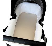 Thermikoa Housse Nacelle Bébé Universelle en Mousseline/Bambula 100% Coton - Housse Nacelle Intérieure Respirante - Habillage Nacelle Landau Poussette - Protection et Confort pour Bébé (Blanc)