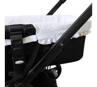 Thermikoa Housse universelle en bambou 100 % coton - Couvre murs de nacelle doublés pour protéger et donner plus de confort à la poussette - Housse intérieure (blanc/volants)