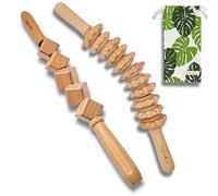Thermikoa Kit de Massage en Bois pour le Corps - Rouleau Anti-Cellulite Incurvé et Rouleau de Cubes pour la Mobilisation des Graisses Profondes