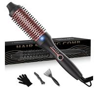 thermique 38 mm Brosse chauffante, brosse thermique ronde 120-200 °C, double tension, augmente le volume des cheveux, utilisée comme peigne, fer à lisser, fer à friser, taille compacte et légère