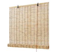 Thermique Clôture en Roseau Naturel pour Porte, sans Fil Stores À Rouleaux pour Extérieur Maison, Respirant Store Vénitien pour Intérieur Fenêtres(110x190cm/43x75in)