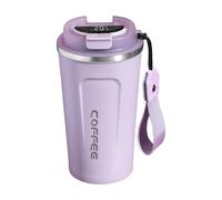 Thermique Intelligent - Verre isolé en acier inoxydable de 510 ml avec affichage numérique de la température, verres avec couvercle étanche, récipient réutilisable