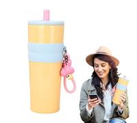 Thermique Pour Café - 800 ml Acier 304 Thermocouple Portable | Gourde réutilisable avec couvercle et paille, idéale pour les voyages de gym et de bureau