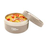 Thermo Alimentaire 420ml Récipient à Soupe Double Couche en Acier Inoxydable 304, Portable, Forme Ronde, Pot de Nourriture Isolé, Boîte à Bento à Large Ouverture (Café micro-ondable)