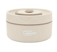 Thermo Alimentaire, Récipient à Soupe Double Couche en Acier Inoxydable 304, Portable, Forme Ronde, Pot de Nourriture Isolé, Boîte à Bento à Large Ouverture 420 ML(Passe au Micro-Ondes-Beige)