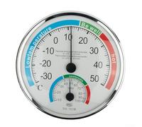 Thermo-hygromètre analogique d'intérieur avec zones de confort de couleur, jauge de température et d'humidité sans piles, support mural ou de bureau, 130 mm blanc pour cadran pour cuisine, chambre à