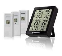 Bresser Temeo Hygro Quadro Station Météo Sans Fil Thermo-hygrométrique, 3 Capteurs Ext De Mesure De La Température + L’humidité De L’air En 4 Lieux, Noir, 10,4 x 2,5 x 12 cm