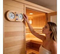 Thermo-hygromètre Dee Sauna - Accessoires De Sauna Dee Haute Précision, Hygromètre À Jauge De Température Murale, Haute Précision Pour Mesurer La Température Du Hammam Pour La Maison,
