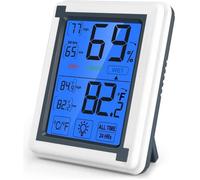 Thermo-hygromètre Électronique avec écran tactile et rétroéclairage, moniteur d'humidité de la température, grand écran LCD