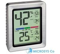 Thermo-hygromètre - EXACTO - Modèle Numérique - Acier inoxydable - Intérieur - Précision élevée Gris G