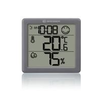 Bresser Climate Smile Lot de 2 thermomètres hygromètre à poser ou à fixer au mur avec indicateur de température ambiante en forme de smiley Anthracite